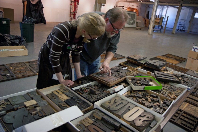 Part of the exhibit in the Hamilton Wood Type Museum in Two Rivers, Wisconsin.  © cowofchange