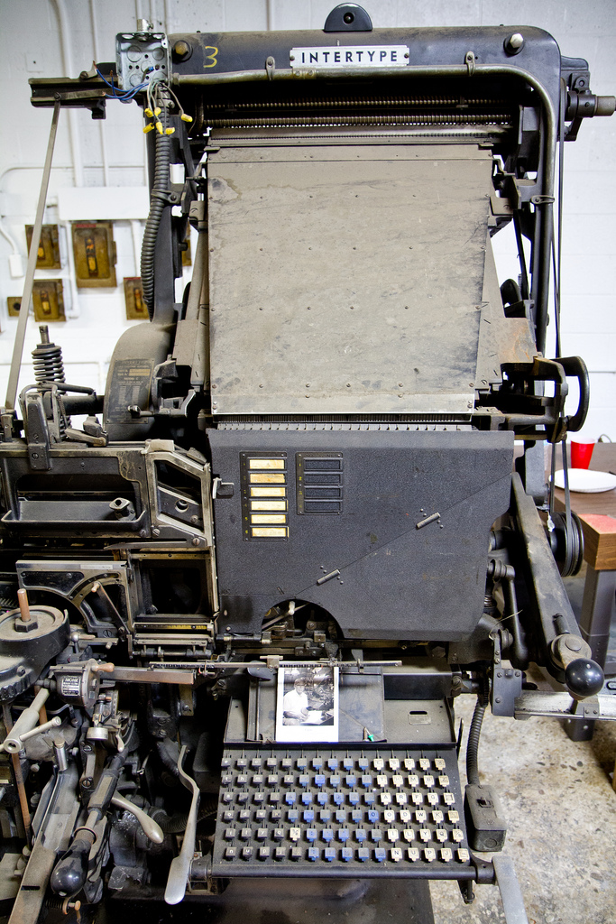 Part of the exhibit in the Hamilton Wood Type Museum in Two Rivers, Wisconsin.  © Lester Public Library