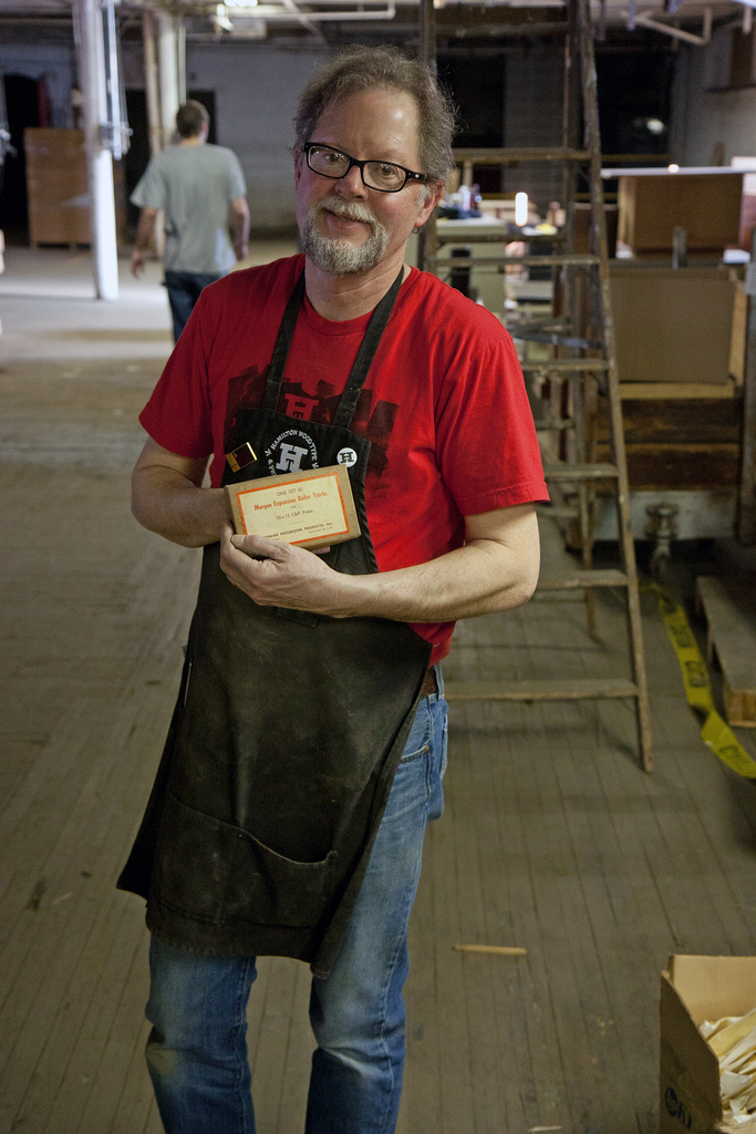 Jim Moran, Museum Director, Hamilton Wood Type Museum in Two Rivers, Wisconsin.  © Lester Public Library