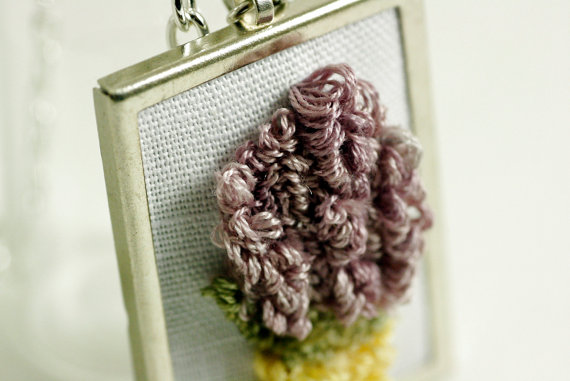 Lavender Silver Necklace detail.