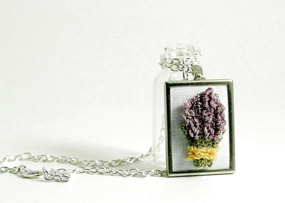 Lavender silver necklace.
